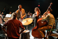 Stanley Clarke with student musicians