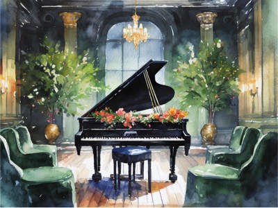 A piano in lounge